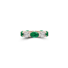 Oval Cut Emerald and Diamond Ring