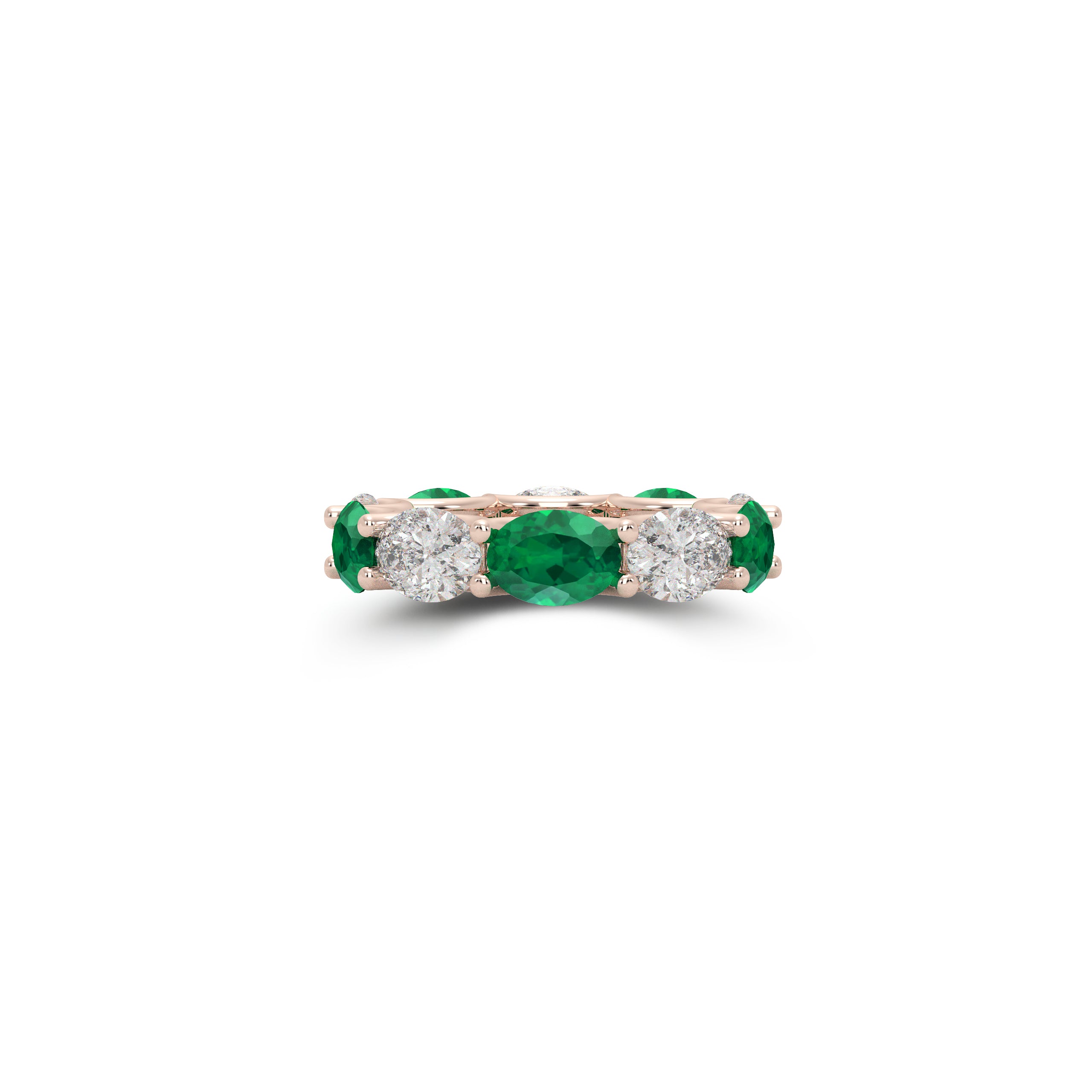 Oval Cut Emerald and Diamond Ring