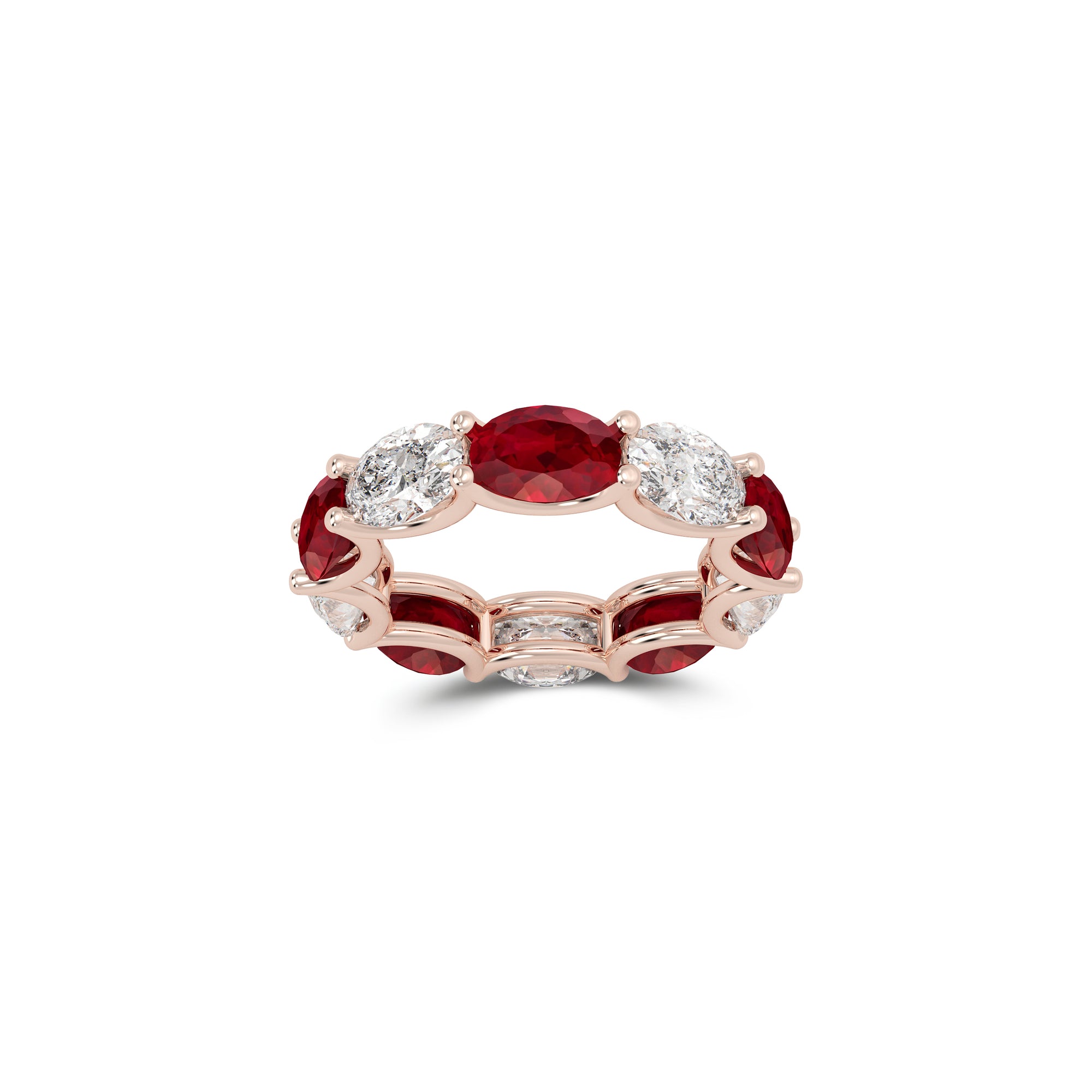 Oval Cut Ruby and Diamond Ring