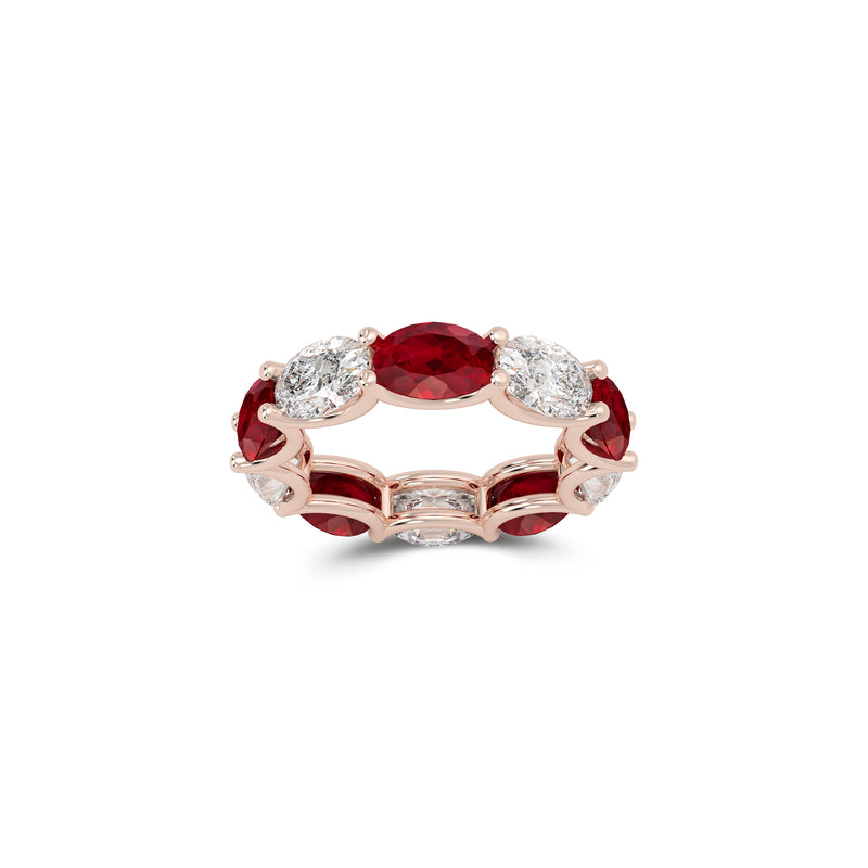 Oval Cut Ruby and Diamond Ring