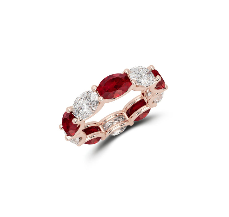 Oval Cut Ruby and Diamond Ring