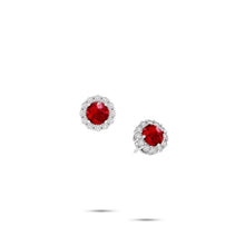 Icon Round Ruby and Diamond Stud Earrings