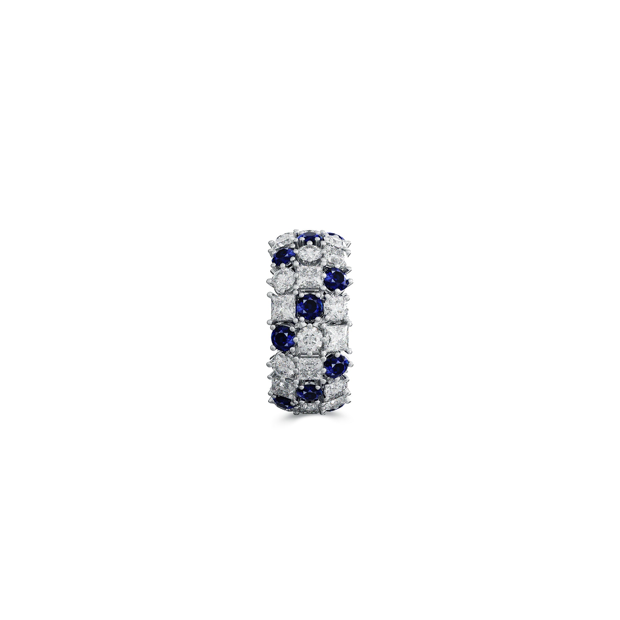 Classic Crown Sapphire and White Diamond Ring