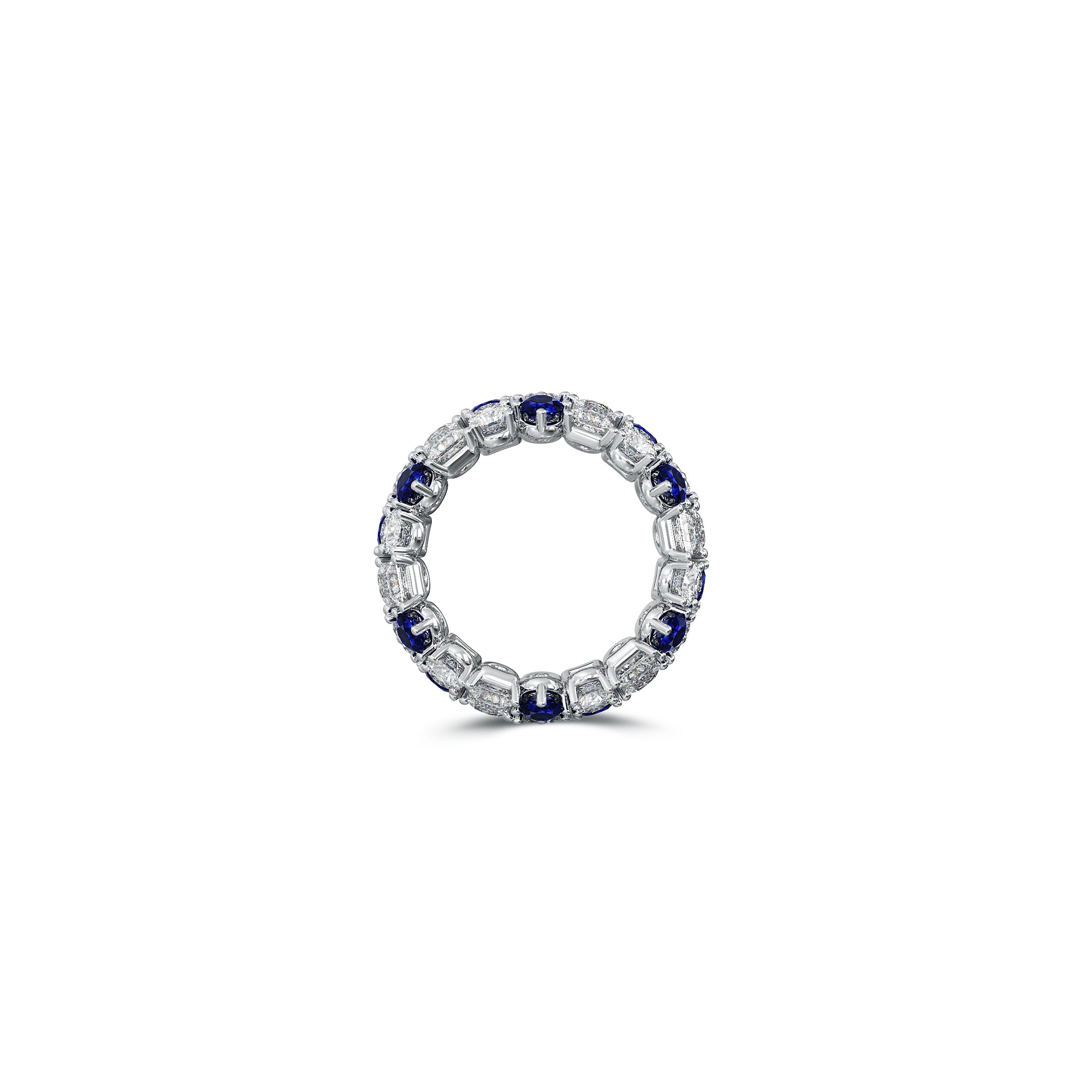 Classic Crown Sapphire and White Diamond Ring