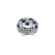 Classic Crown Sapphire and White Diamond Ring