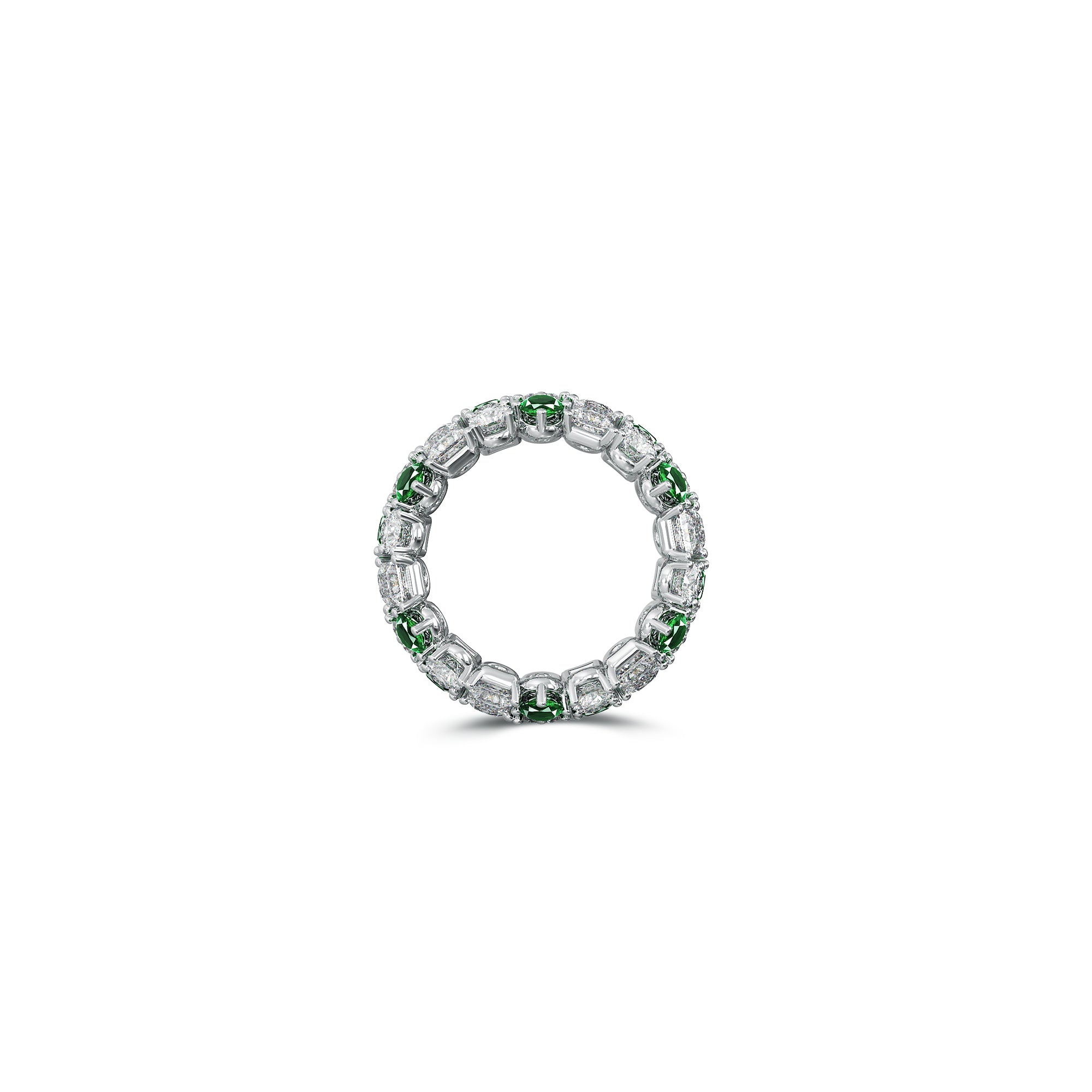Classic Crown Emerald and White Diamond Ring