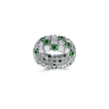 Classic Crown Emerald and White Diamond Ring