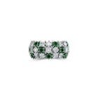 Classic Crown Emerald and White Diamond Ring