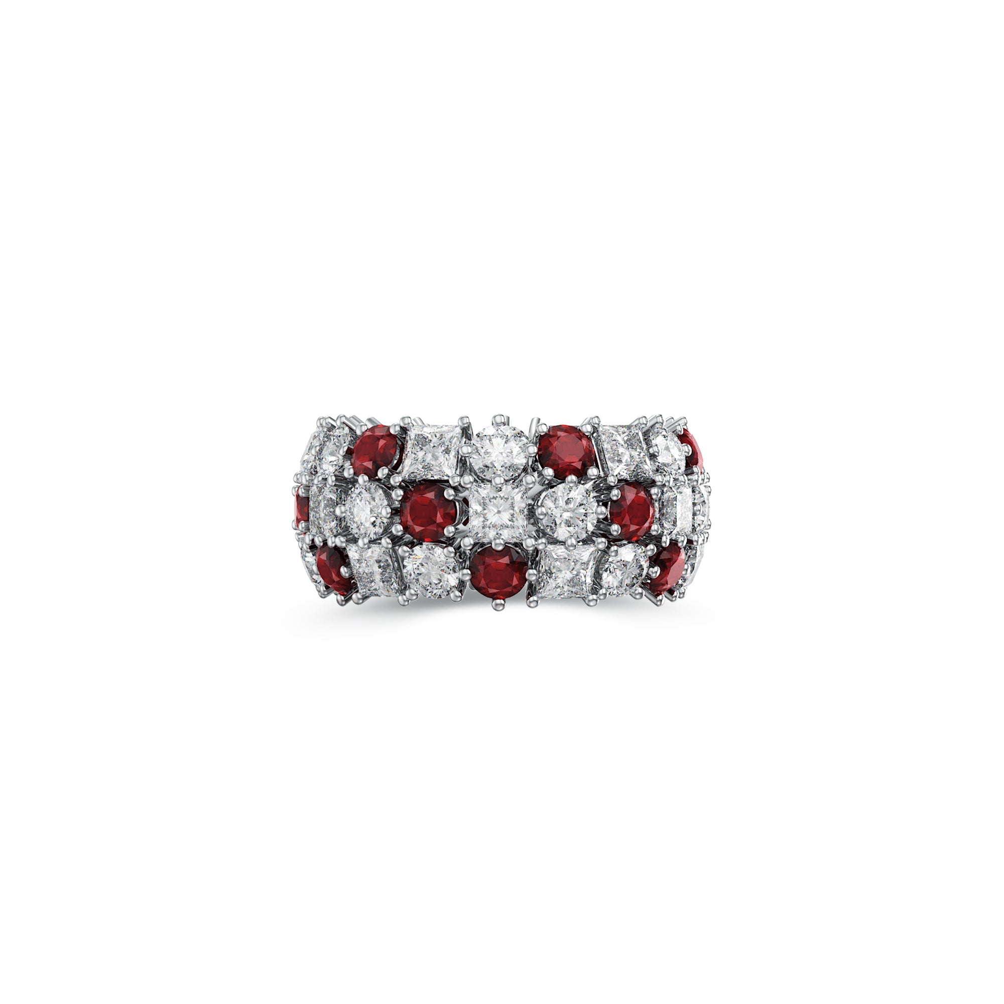 Classic Crown Ruby and White Diamond Ring