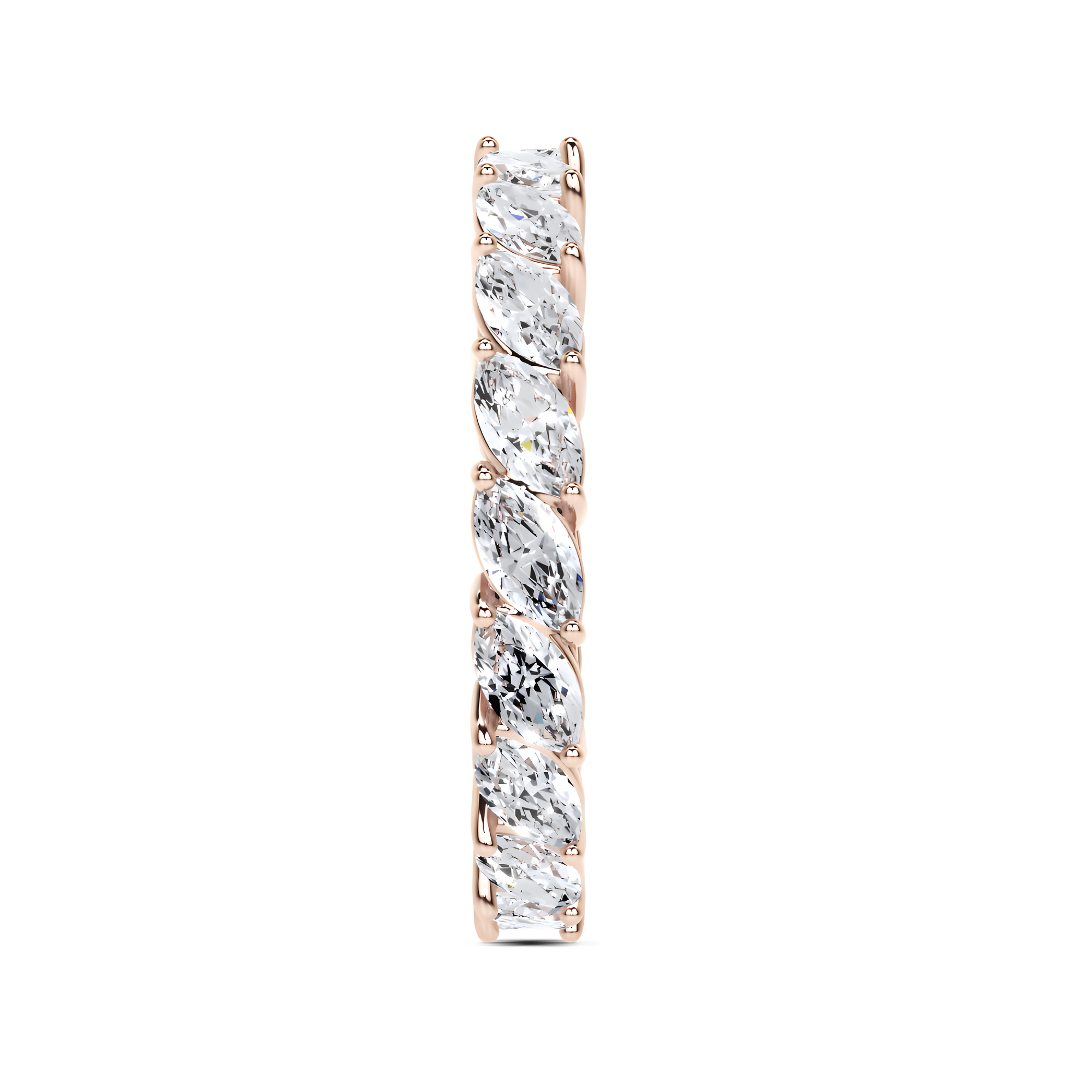 Anillo de diamantes blancos ovalados 