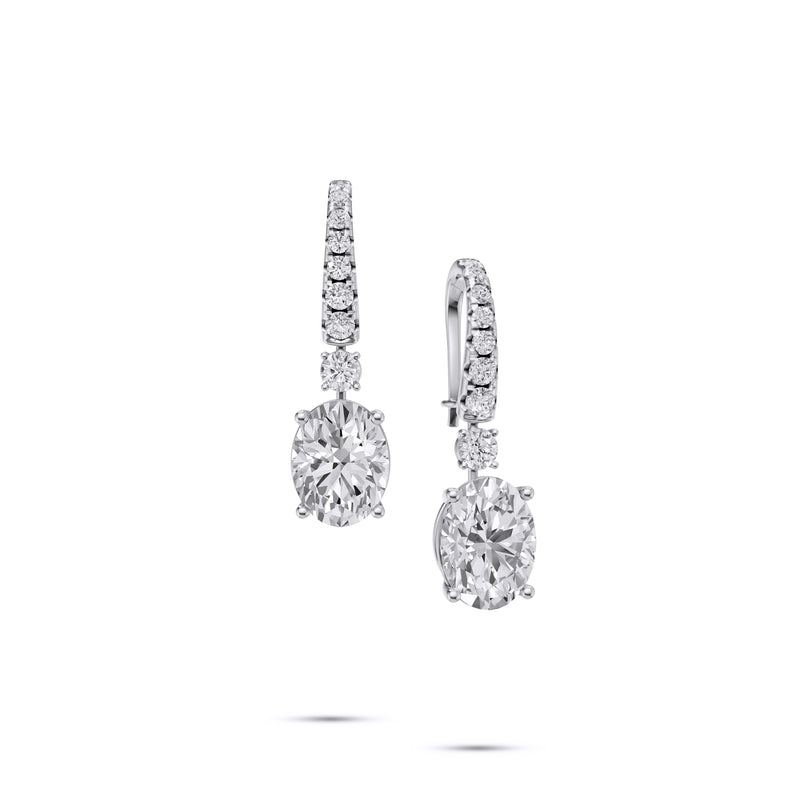 Oval Diamond Earrings