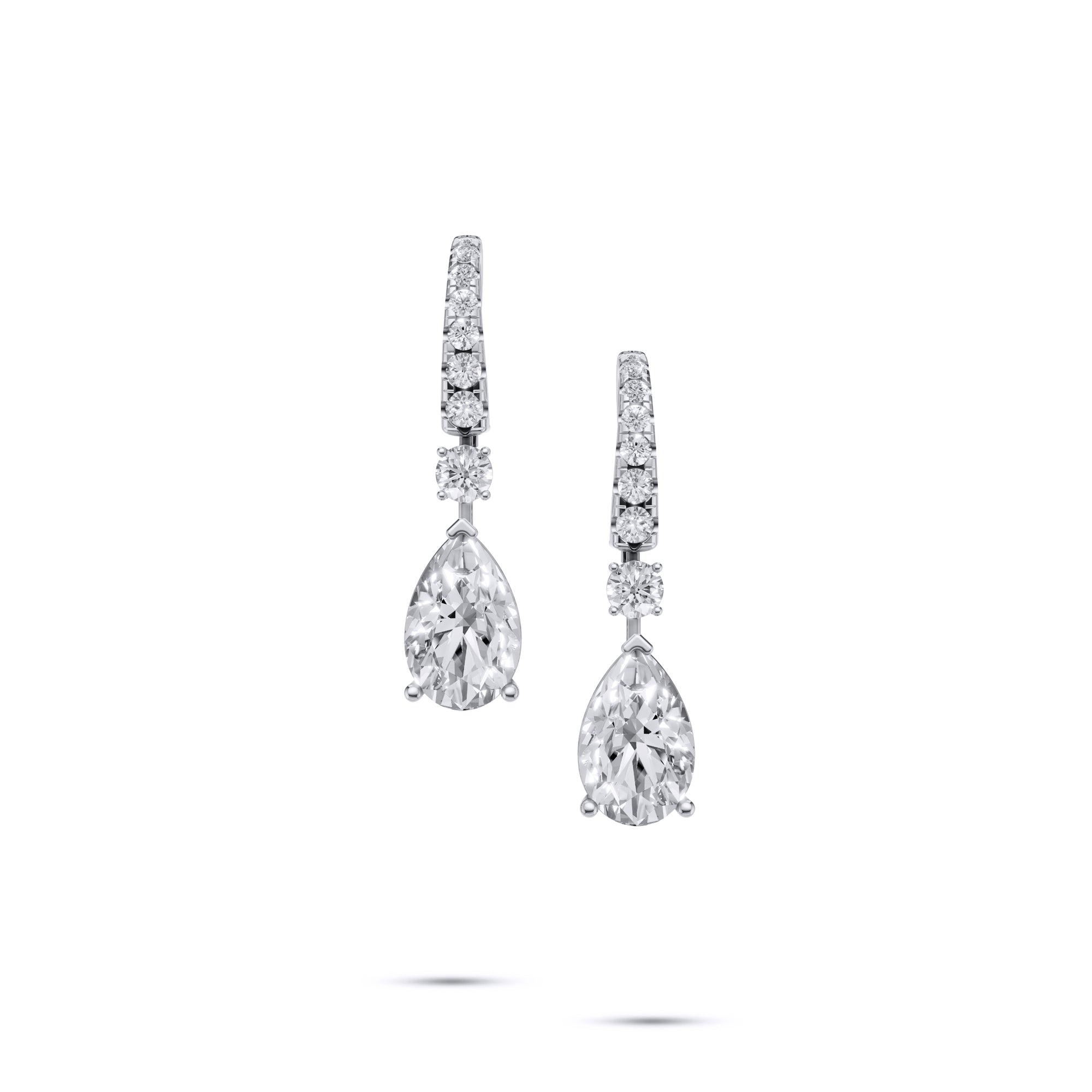 Pear Shape Diamond Solitaire Earrings