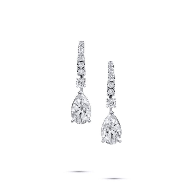 Pear Shape Diamond Solitaire Earrings