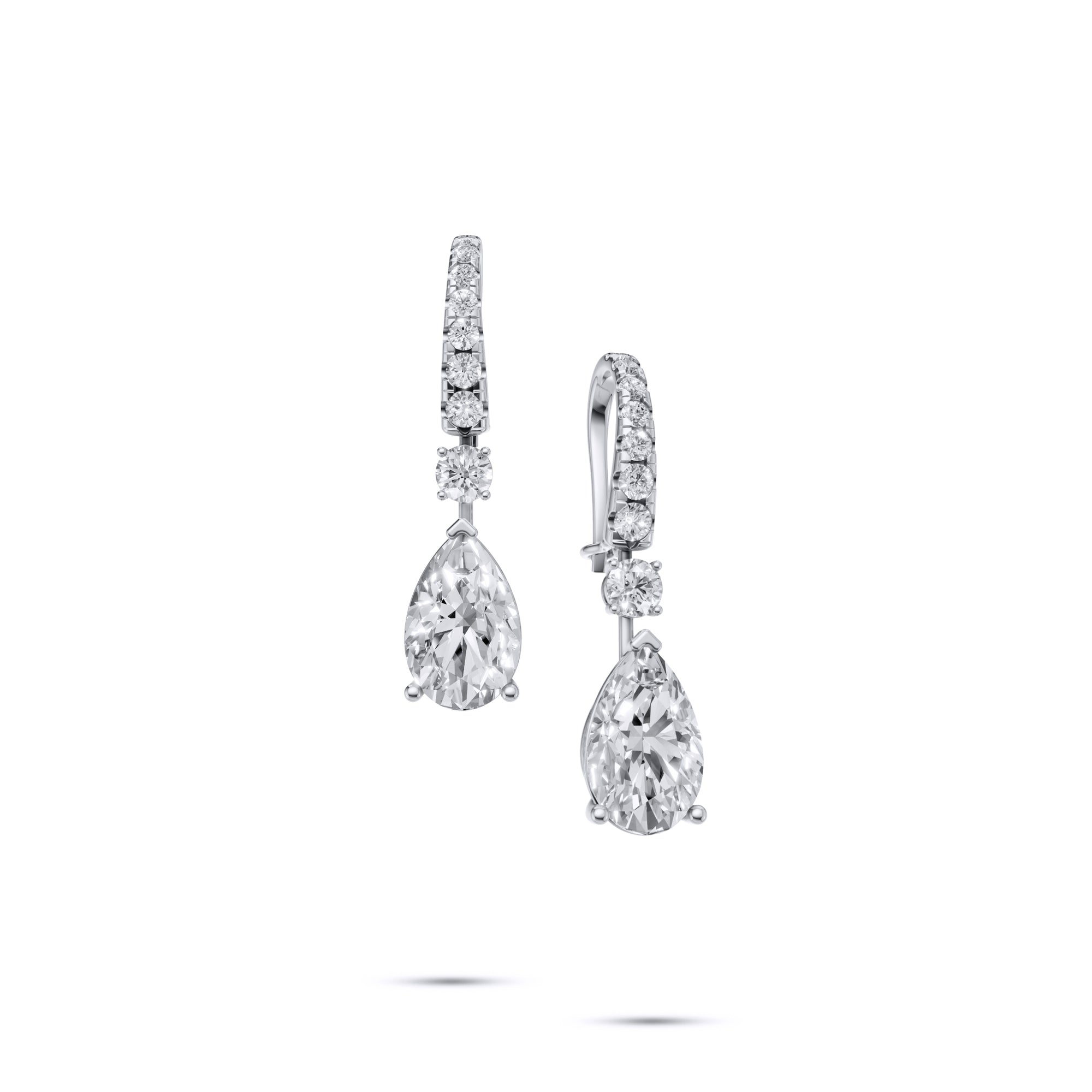 Pear Shape Diamond Solitaire Earrings