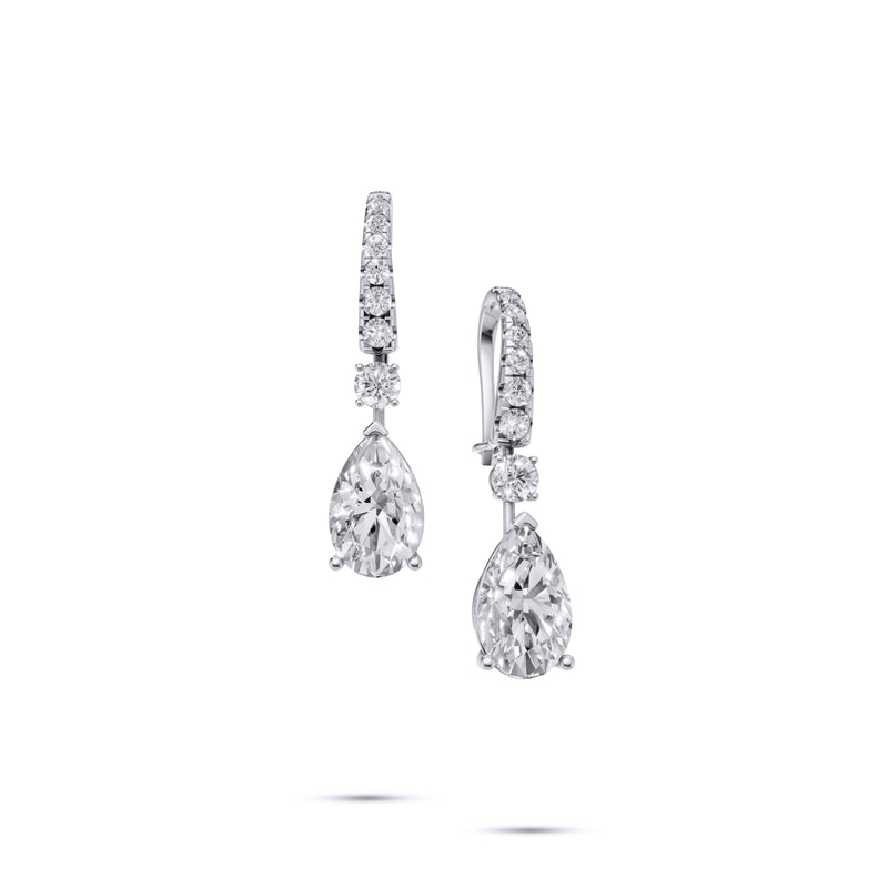 Pear Shape Diamond Solitaire Earrings