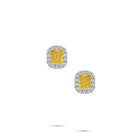 Icon Radiant Cut Yellow and White Diamond  Stud Earrings