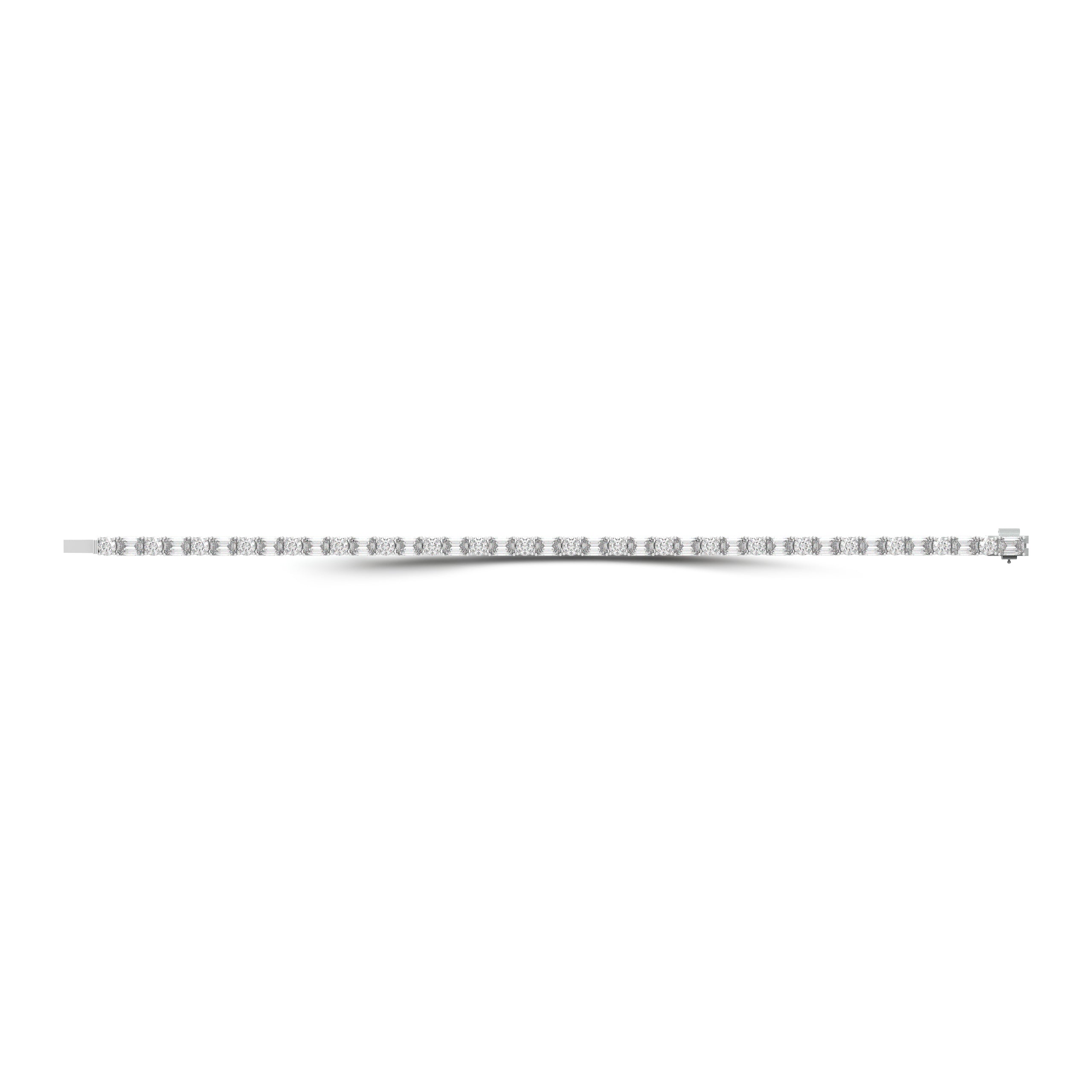 Emerald and Round Cut White Diamond Bracelet