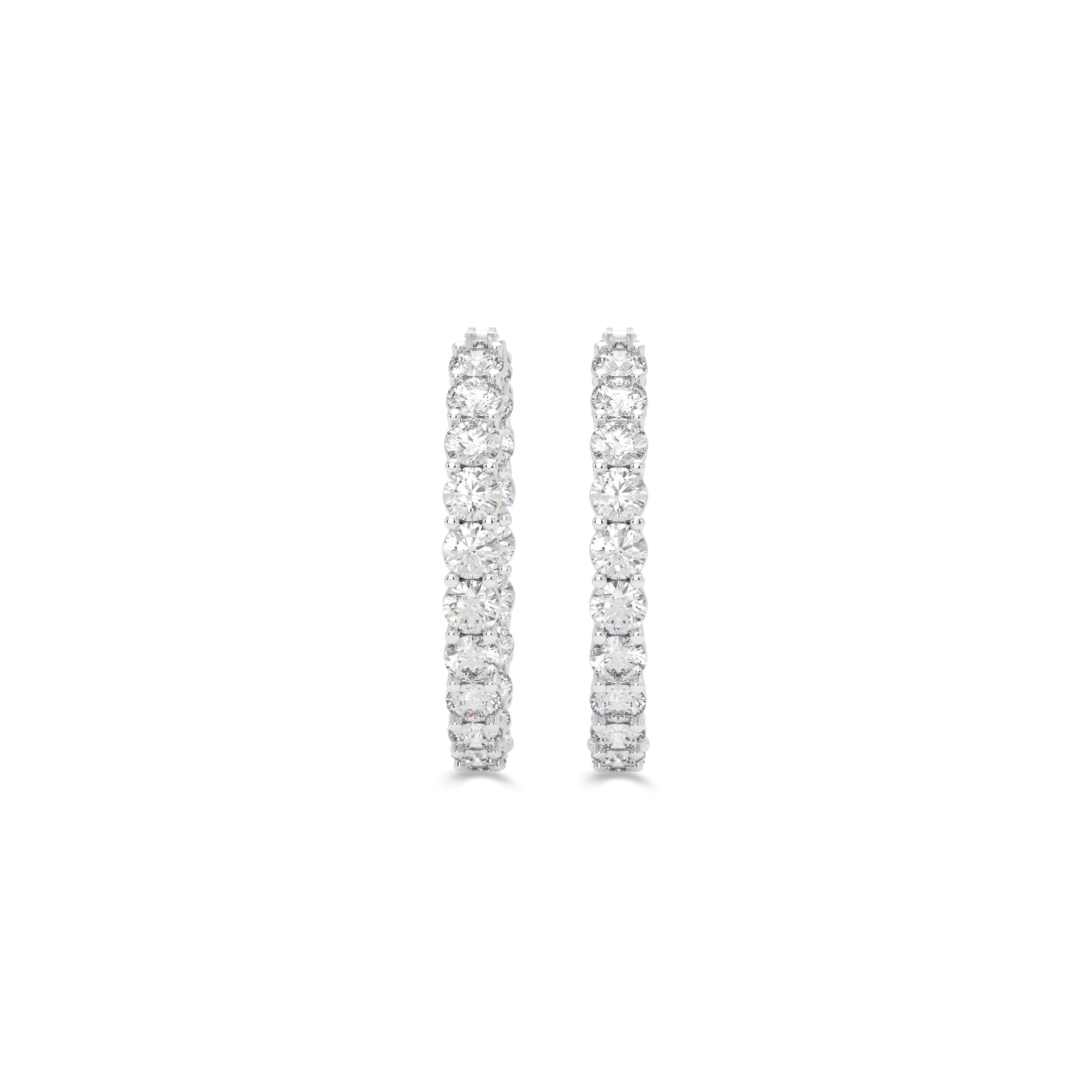 Round Diamond Hoop Earrings