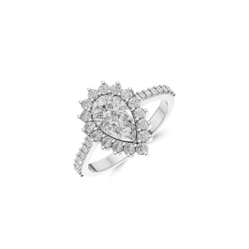 Bague de fiançailles en diamant en forme de poire Icon