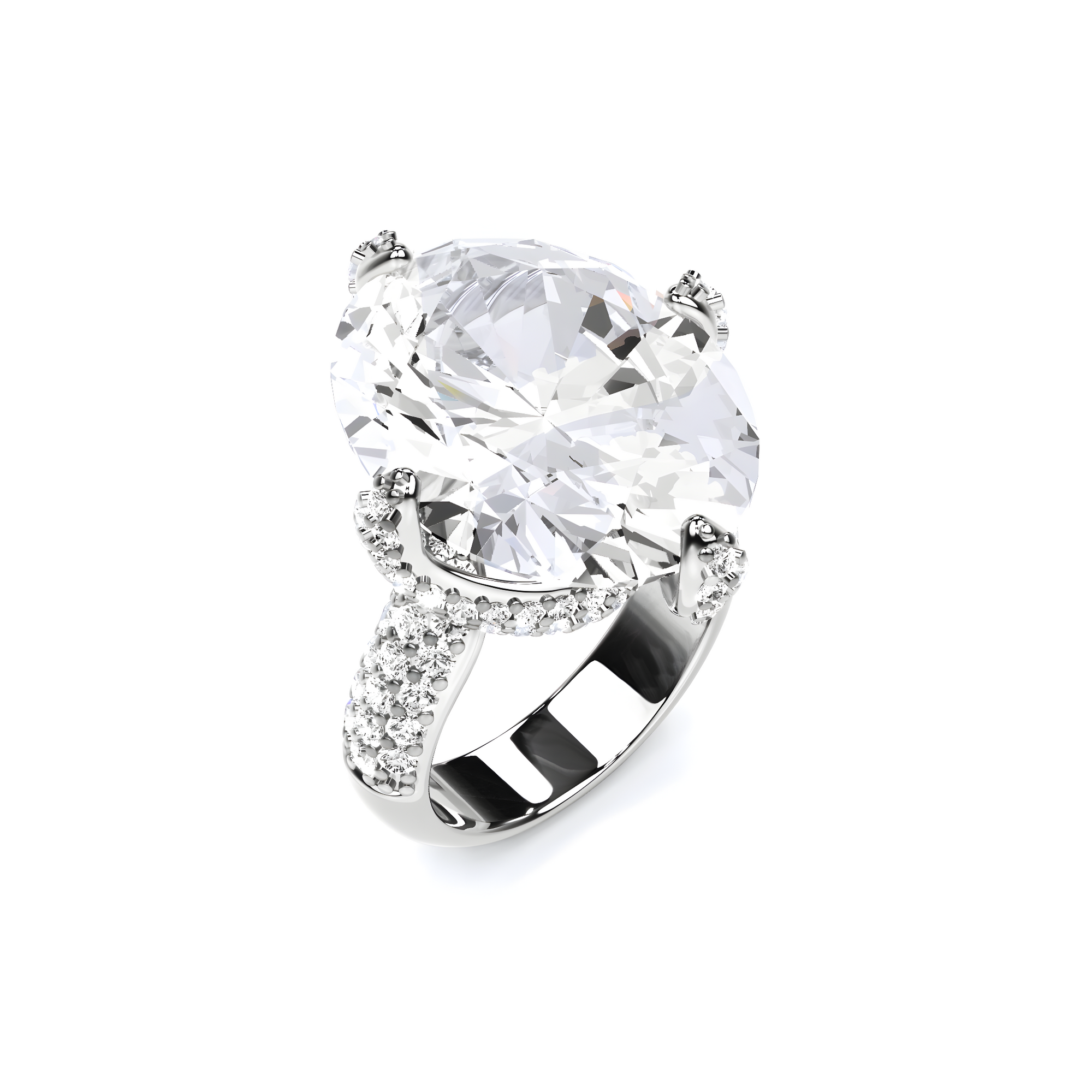 Anillo de alta joyería con diamantes Fuster Crown Legacy 