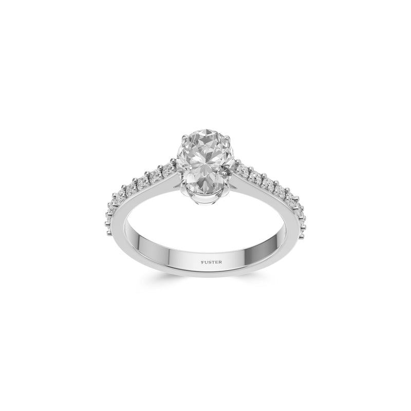 Bague de fiançailles en diamant ovale Flame