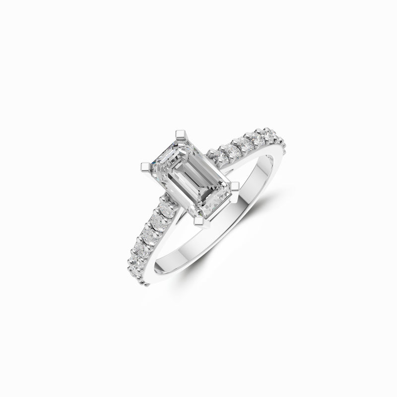 Lumière Emerald Cut Diamond Engagement Ring