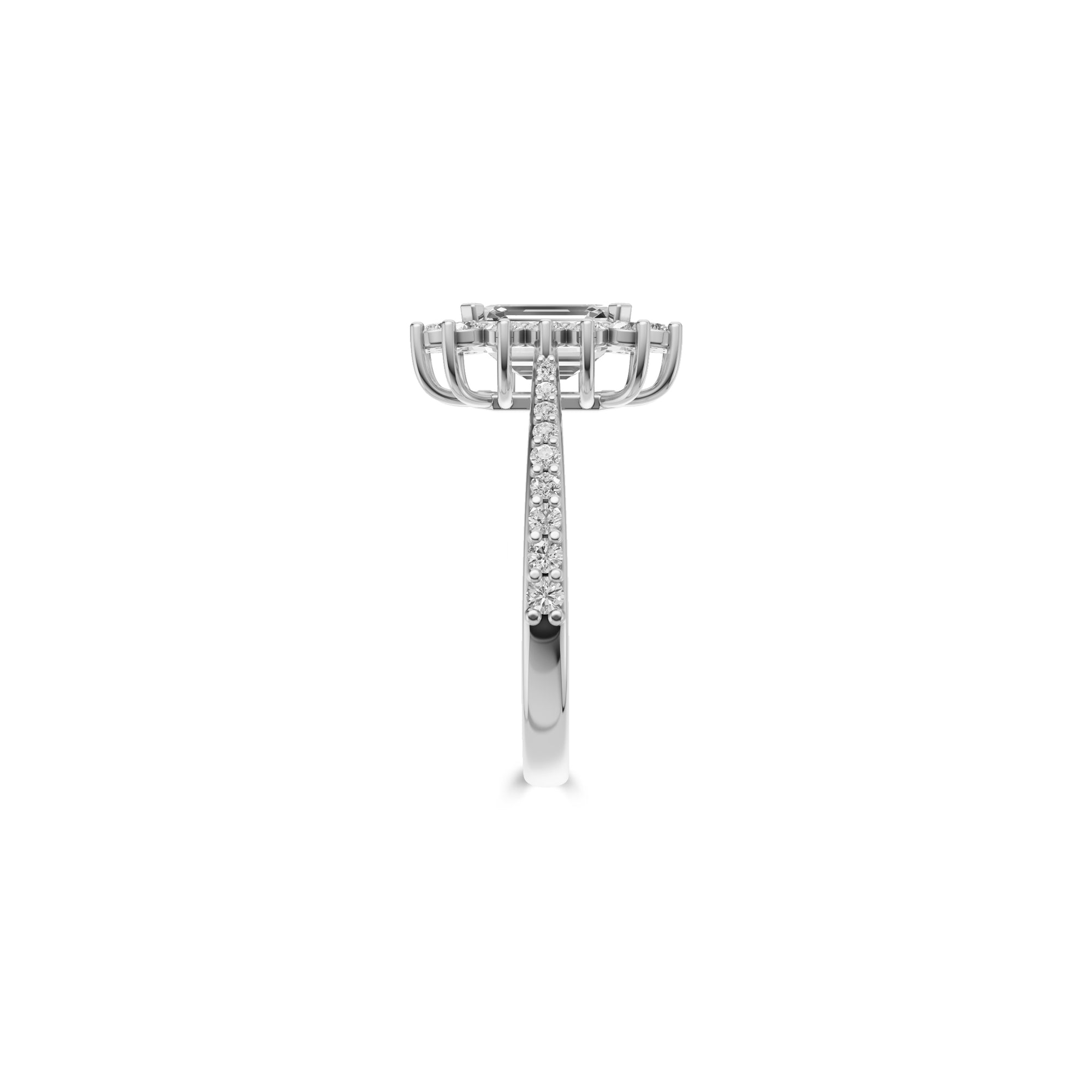 Icon – Verlobungsring mit Diamanten in Smaragdform
