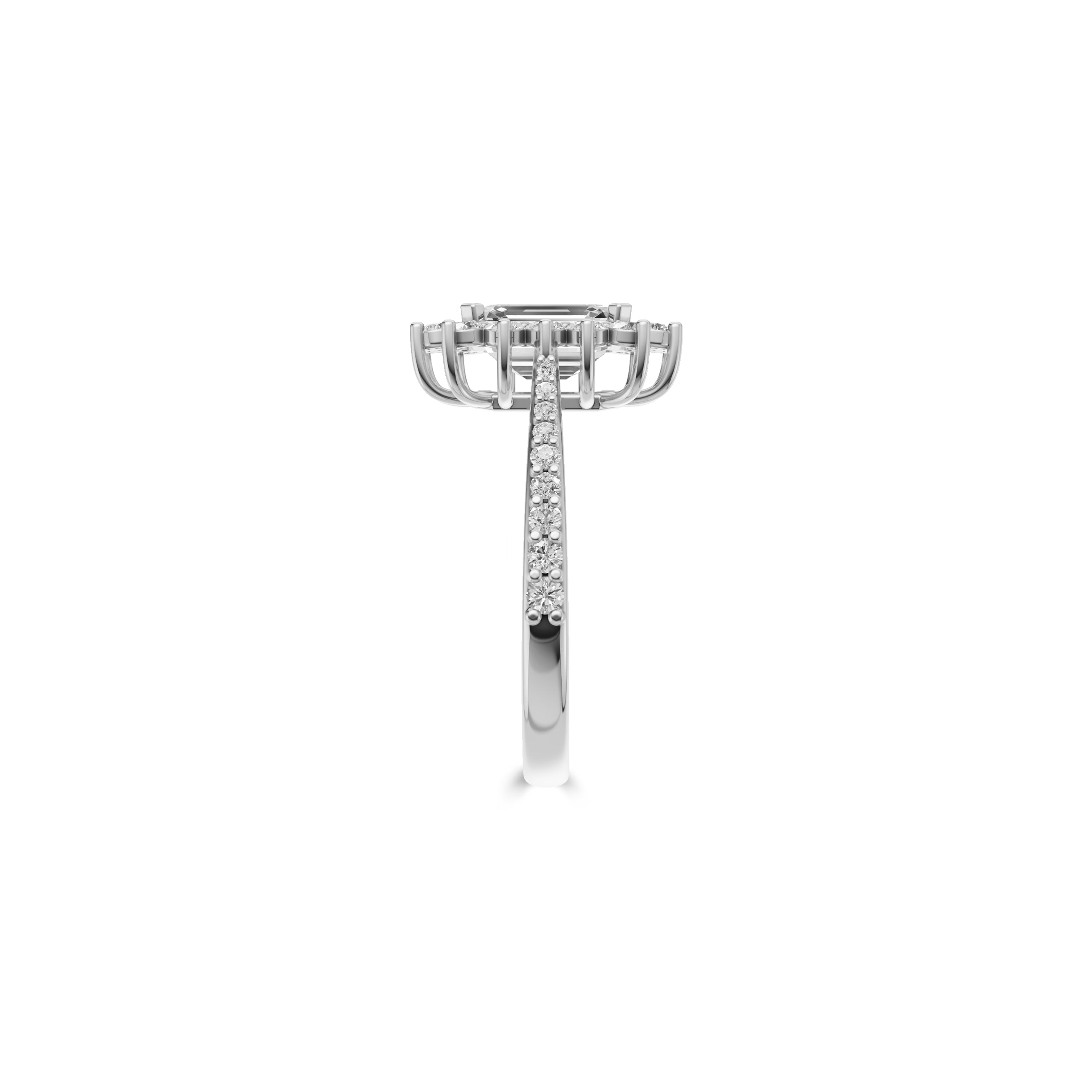 Icon – Verlobungsring mit Diamanten in Smaragdform