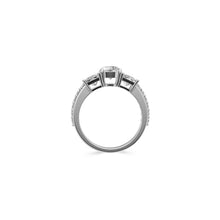 Bague de fiançailles en diamant princesse taille ronde avec deux côtés