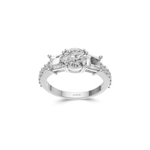 Bague de fiançailles en diamant princesse taille ronde avec deux côtés