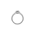 Bague de fiançailles en diamant taille ronde avec flamme