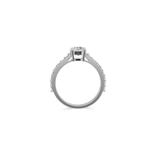 Bague de fiançailles en diamant taille ronde avec flamme