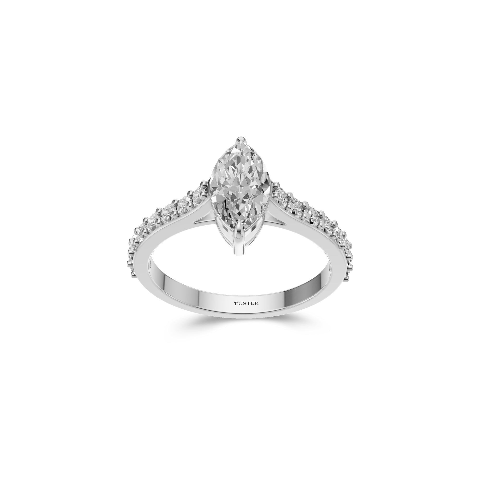 Bague de fiançailles en diamant marquise Flame