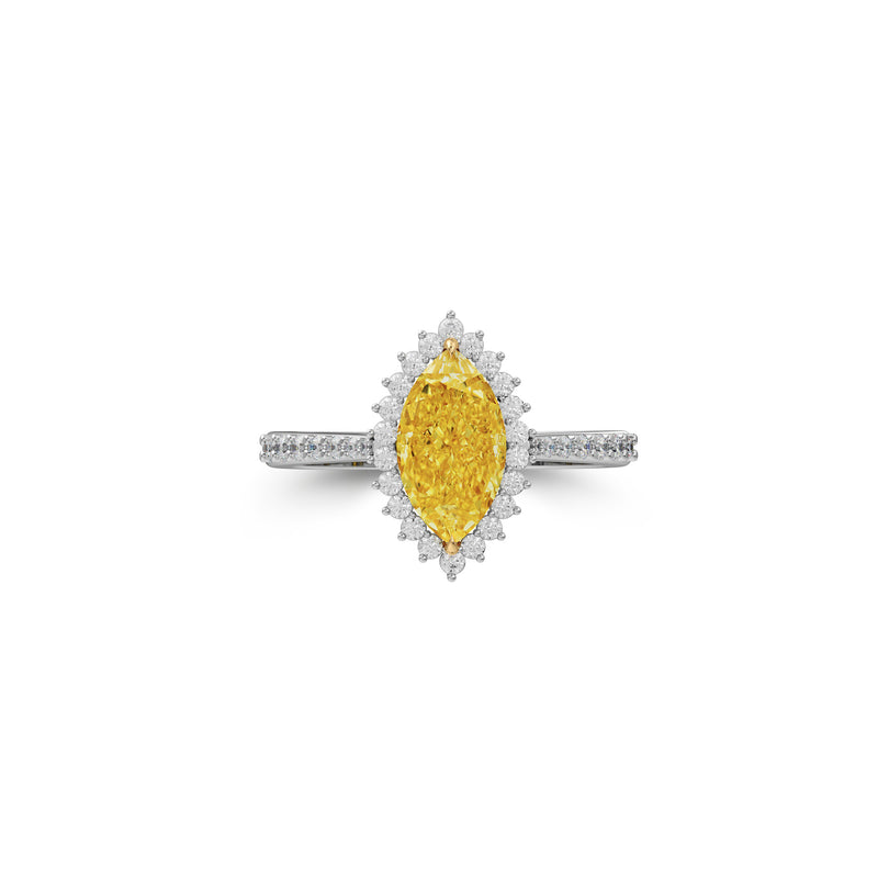 Icon Marquise Shape Yellow Diamond  Engagement Ring