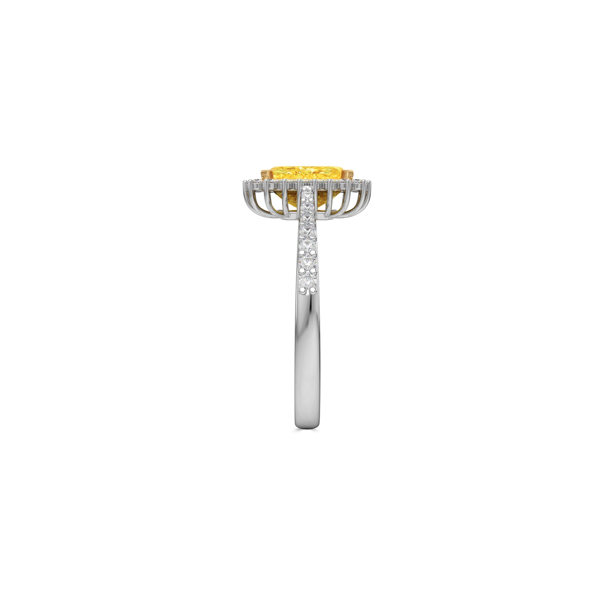 Emerald Cut Yellow Diamond Engagement Ring