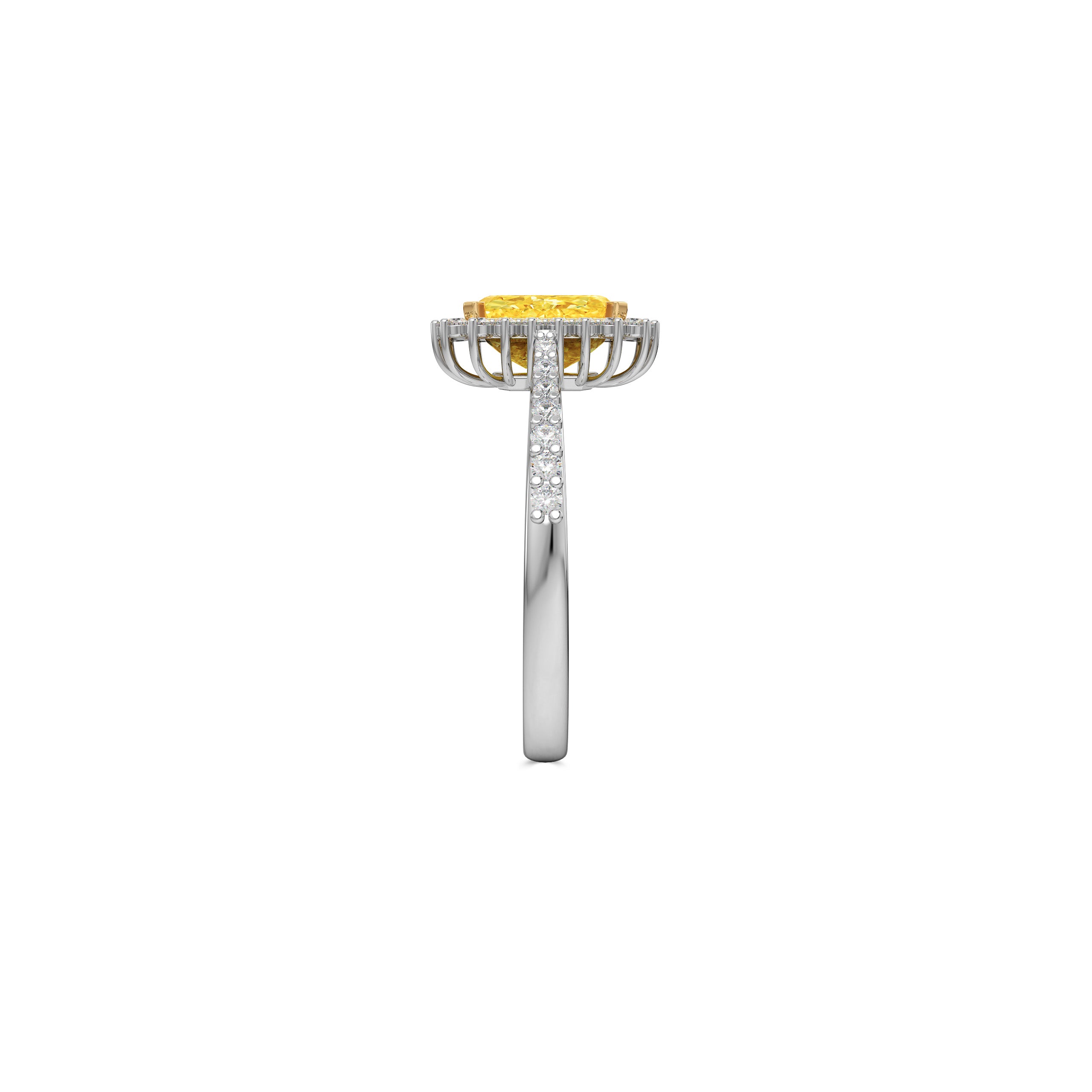 Emerald Cut Yellow Diamond Engagement Ring
