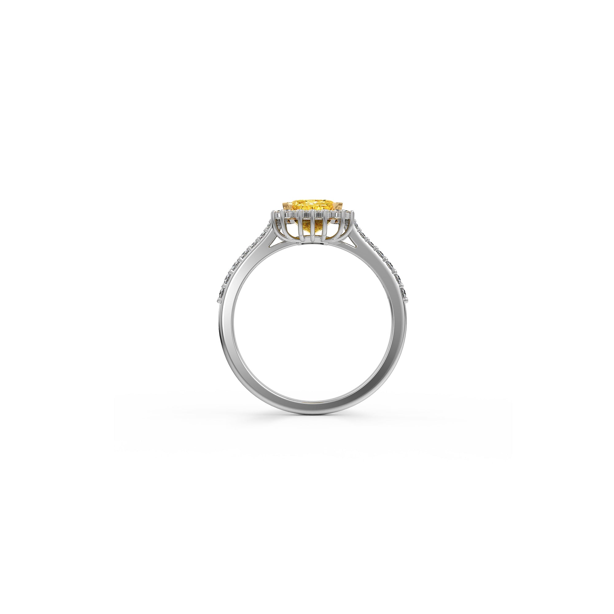 Emerald Cut Yellow Diamond Engagement Ring