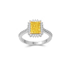Emerald Cut Yellow Diamond Engagement Ring