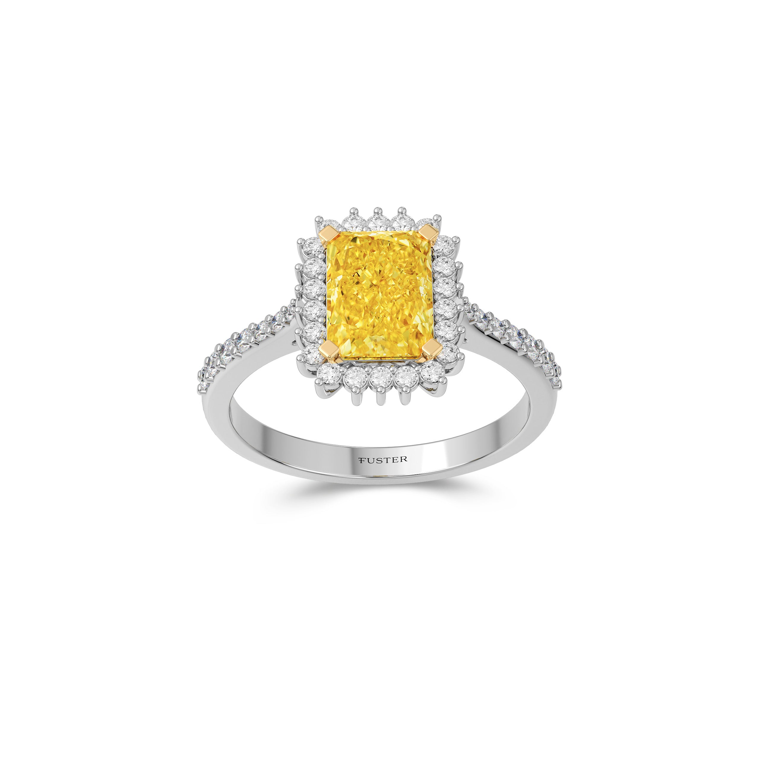 Emerald Cut Yellow Diamond Engagement Ring
