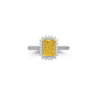 Emerald Cut Yellow Diamond Engagement Ring