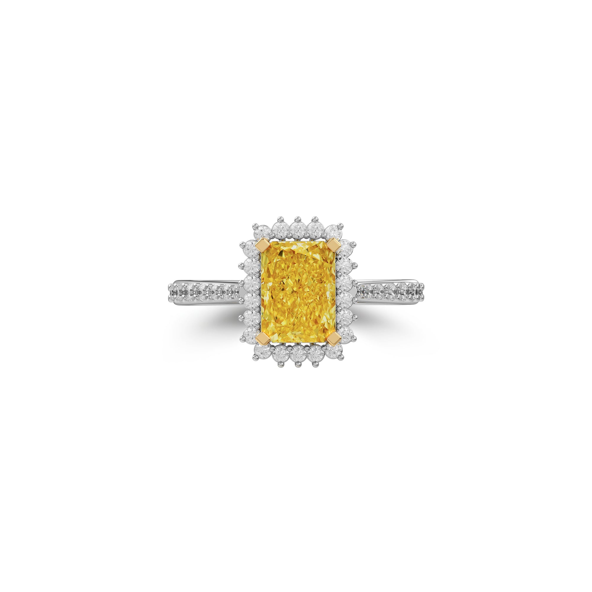 Emerald Cut Yellow Diamond Engagement Ring