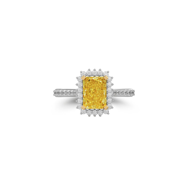Emerald Cut Yellow Diamond Engagement Ring