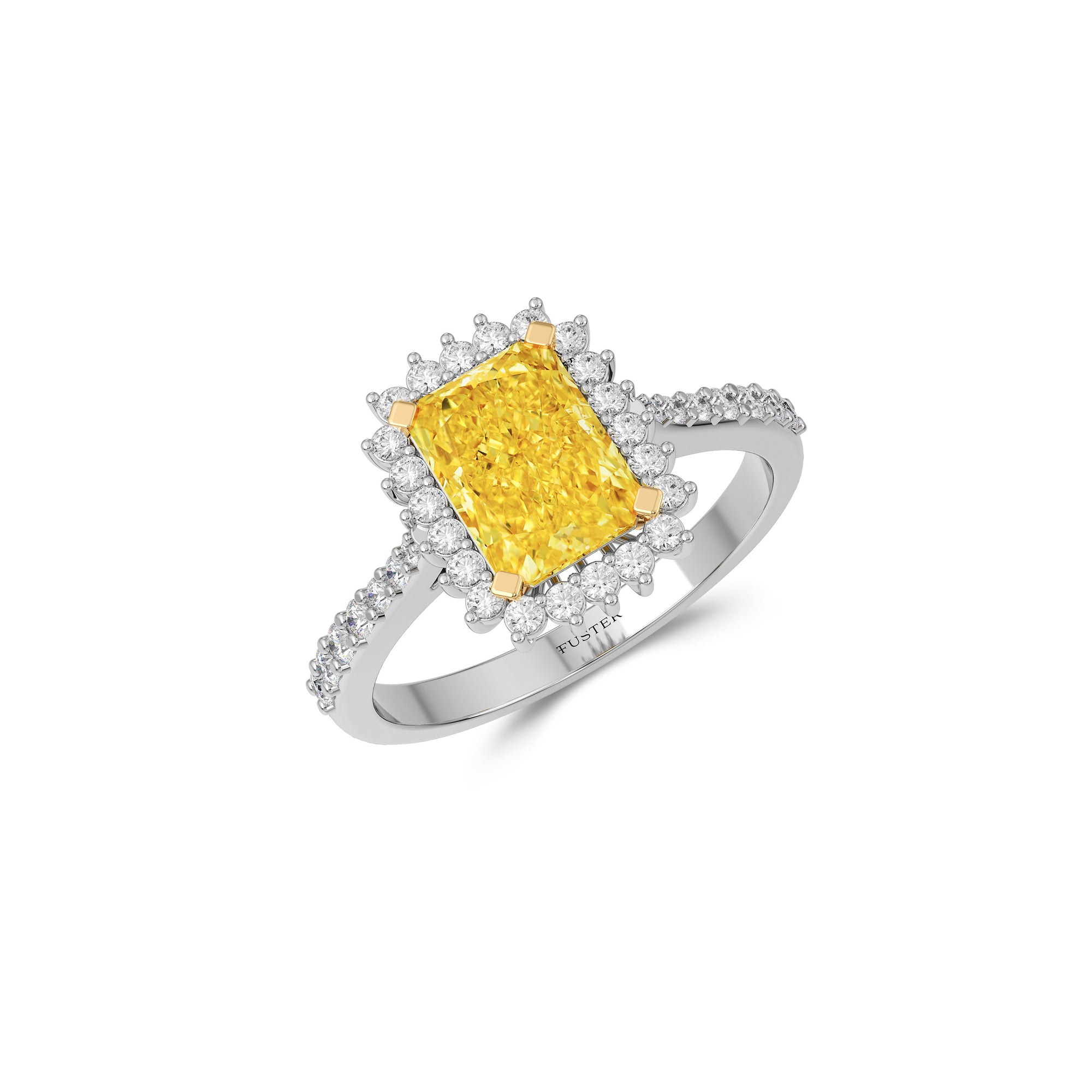 Emerald Cut Yellow Diamond Engagement Ring