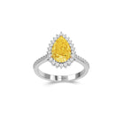Icon Pear Shape Yellow Diamond and White Diamond Engagement Ring