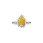 Icon Pear Shape Yellow Diamond and White Diamond Engagement Ring