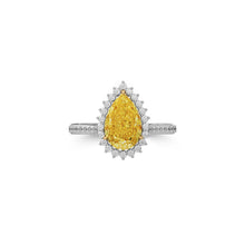 Icon Pear Shape Yellow Diamond and White Diamond Engagement Ring