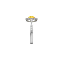 Icon Round Cut Yellow and White Diamond Engagement Ring