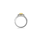 Icon Round Cut Yellow and White Diamond Engagement Ring