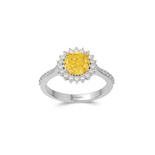 Icon Round Cut Yellow and White Diamond Engagement Ring