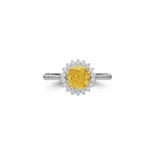 Icon Round Cut Yellow and White Diamond Engagement Ring